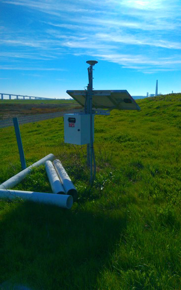 One of the in situ measuring stations is shown at the Sherman Island levee in California. Photo submitted.