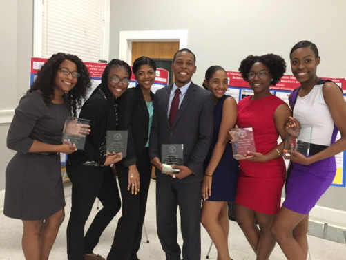 Tougaloo College students pose with awards from the annual Disaster and Coastal Studies Symposium, which features student presentations and guest lectures. Photo submitted.