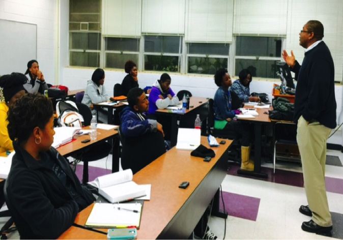 Tougaloo students learn about emergency management practices in a class that is part of the Disaster and Coastal Studies curriculum. Photo submitted.