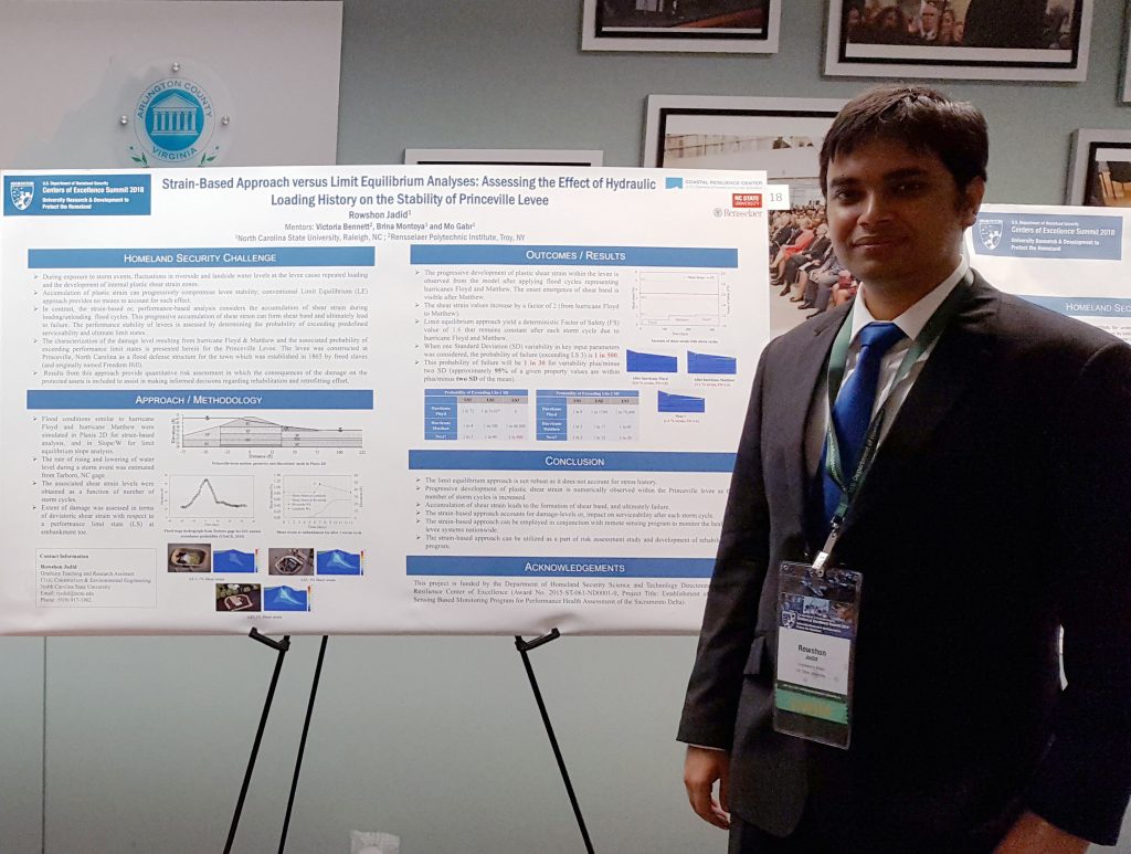 Rowshon Jadid with his poster at the 2018 COE Summit in Arlington, Va.