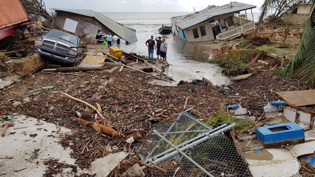 Damage at the El Mani coastal community in the aftermath of Hurricane María in September 2017. Photo by Ismael Pagán-Trinidad.