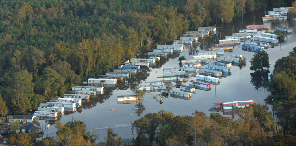 Flood waters remain high throughout neighborhoods in Kinston after Hurricane Matthew. Photo by Jocelyn Augustino/FEMA.