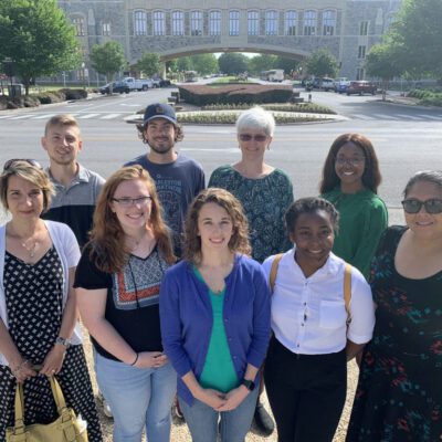 Tougaloo students Madison Bibbs (back row, far right) and Courtney Thomas (front row, second from right) joined a team of researchers from Old Dominion University and Virginia Tech University for summer outreach work. Photo submitted.