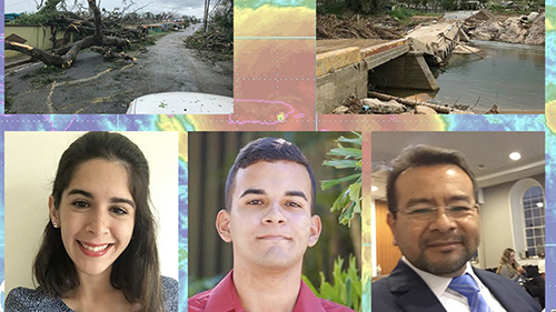 The UPRM team, which includes (left to right) students Verónica Díaz-Pacheco, Frederick González-Román and project lead Dr. Mauricio Cabrera-Ríos. Photo illustration by Frederick González-Román.