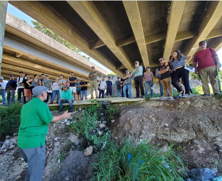 Prof. Ismael Pagán-Trinidad of the University of Puerto Rico-Mayagüez leads a site visit with a class as part of a three-day event conducted with federal partners in 2019. Photo submitted.