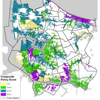 Composite policy scores for Norfolk, Va., based on the Plan Integration for Resilience Scorecard developed through a project led by Coastal Resilience Center PI Dr. Phil Berke.